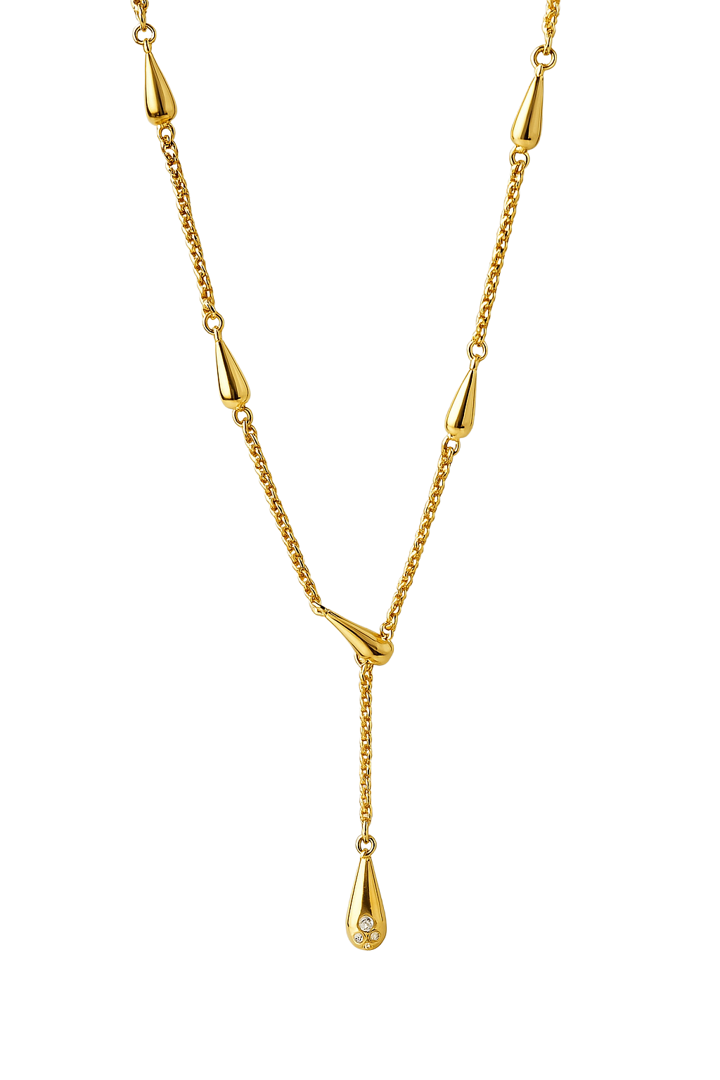 GOLDEN CASCADE TEARDROP NECKLACE