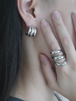 Load image into Gallery viewer, TRIPLE C STUD EARRINGS
