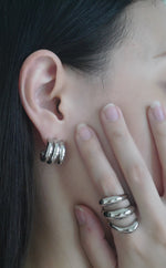 Load image into Gallery viewer, TRIPLE C STUD EARRINGS
