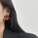 Load image into Gallery viewer, RUBY BLOSSOM FLORAL EARRINGS
