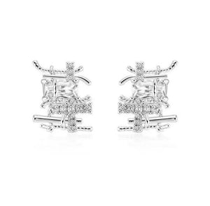 AMELIA GRID STUD EARRING