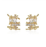 Load image into Gallery viewer, AMELIA GRID STUD EARRING
