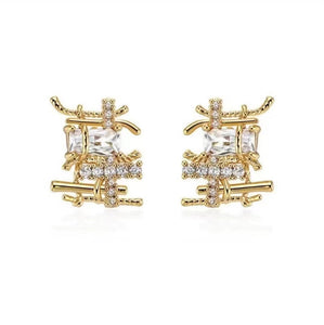 AMELIA GRID STUD EARRING