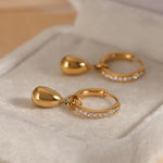 Load image into Gallery viewer, PAVE DRIP HUGGIE HOOPS
