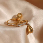 Load image into Gallery viewer, PAVE DRIP HUGGIE HOOPS
