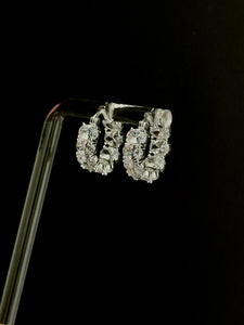 BAGUETTE CRYSTAL HOOP EARRINGS