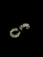 Load image into Gallery viewer, BAGUETTE CRYSTAL HOOP EARRINGS
