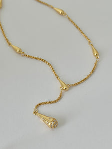 GOLDEN CASCADE TEARDROP NECKLACE