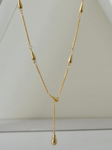 GOLDEN CASCADE TEARDROP NECKLACE