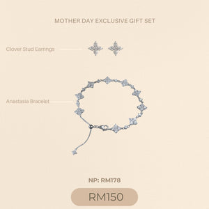 CLOVER STUD EARRINGS + ANATASIA BRACELET SET