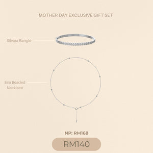 SILVARA BANGLE+ EIRA BEADED NECKLACE SET