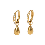 Load image into Gallery viewer, PAVE DRIP HUGGIE HOOPS

