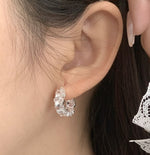 Load image into Gallery viewer, BAGUETTE CRYSTAL HOOP EARRINGS

