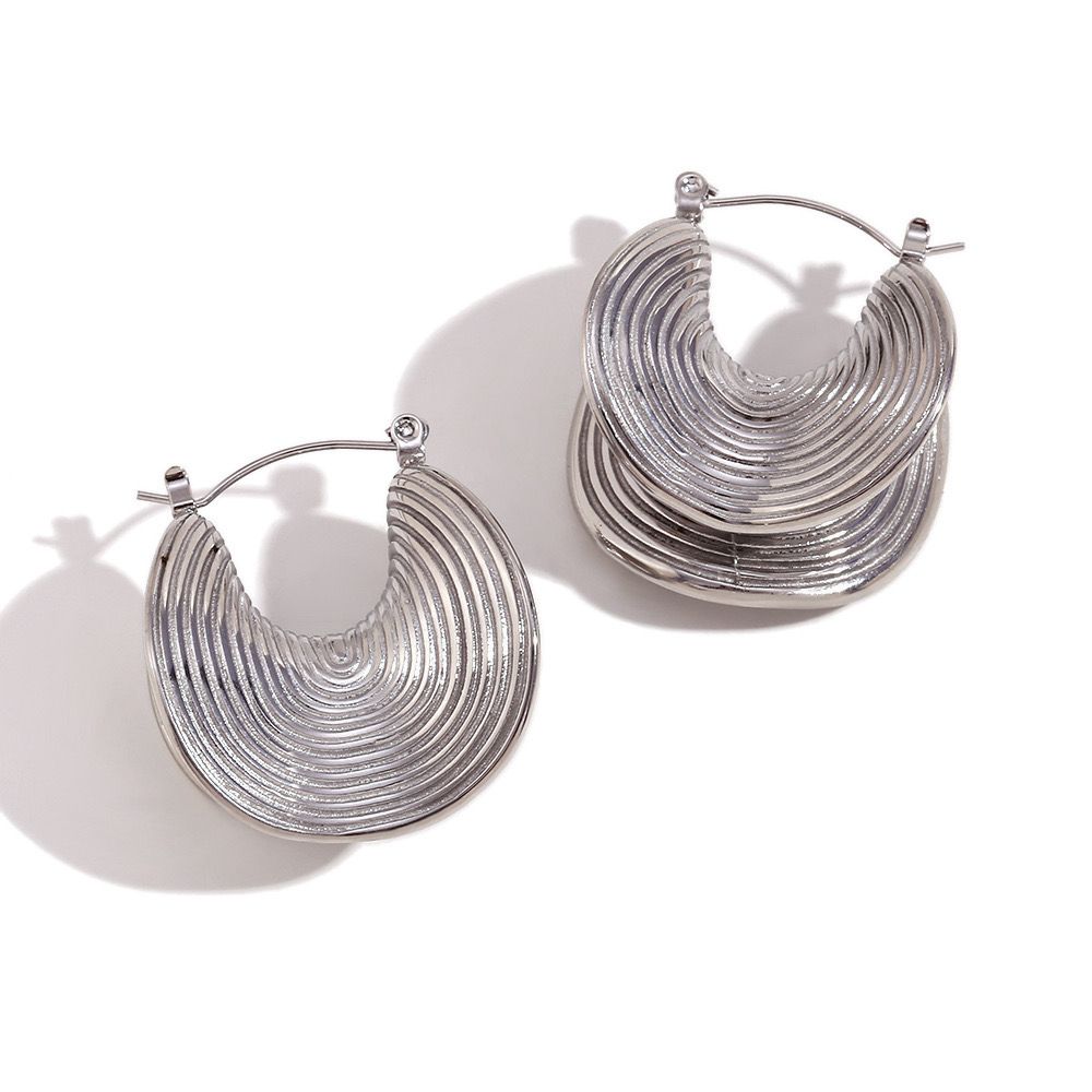 SILVER RIPPLE EARRINGS