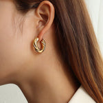 Load image into Gallery viewer, CURLE TWISTED HOOP EARRINGS
