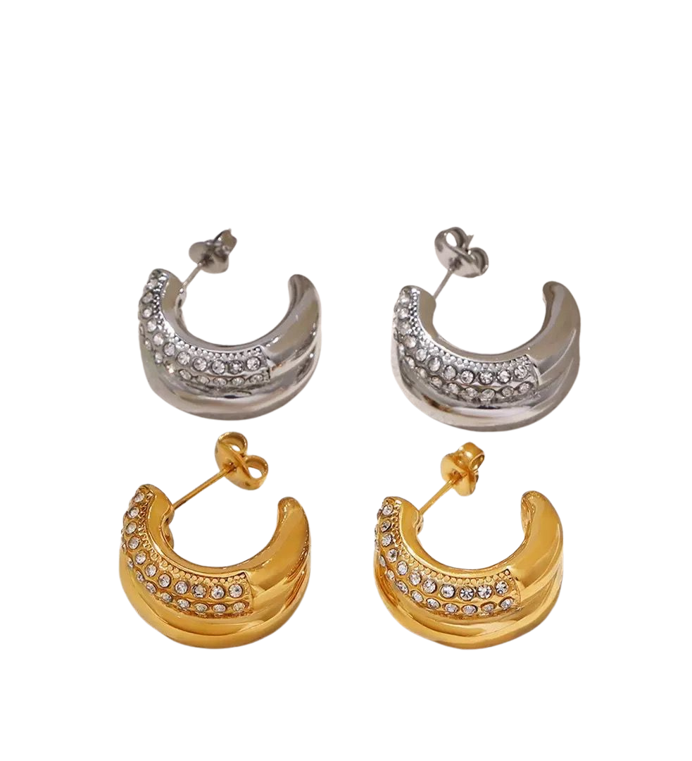REVO ZIRCON STUD EARRINGS