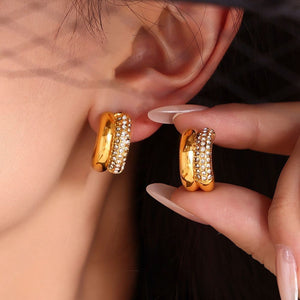 REVO ZIRCON STUD EARRINGS