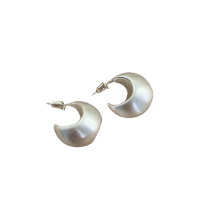 NOVA MATT HALF MOON STUD EARRINGS
