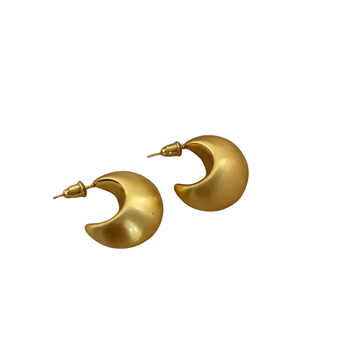 NOVA MATT HALF MOON STUD EARRINGS
