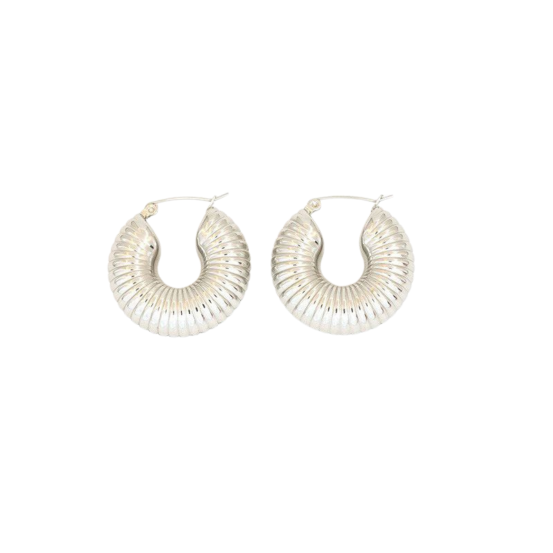 ORO WAVE HOOP EARRINGS