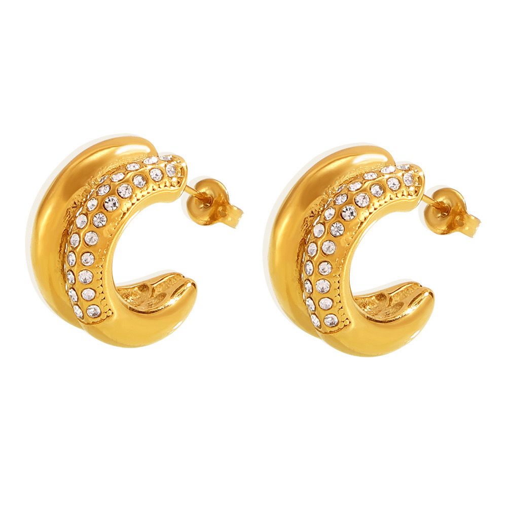REVO ZIRCON STUD EARRINGS