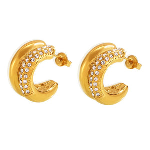 REVO ZIRCON STUD EARRINGS
