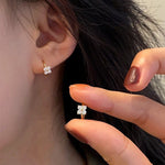 Load image into Gallery viewer, DAINTY CLOVER HUGGIE HOOPS
