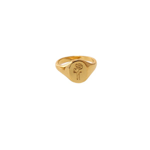 FLOWER SIGNET RING